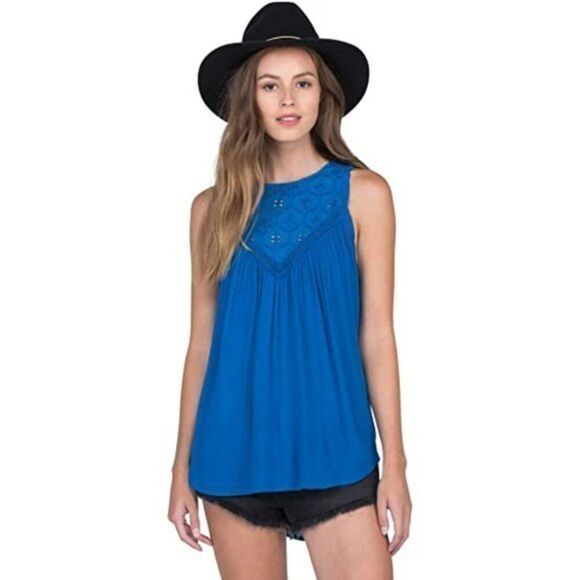 Volcom Blue Sleeveless Top XS - Picture 1 of 8